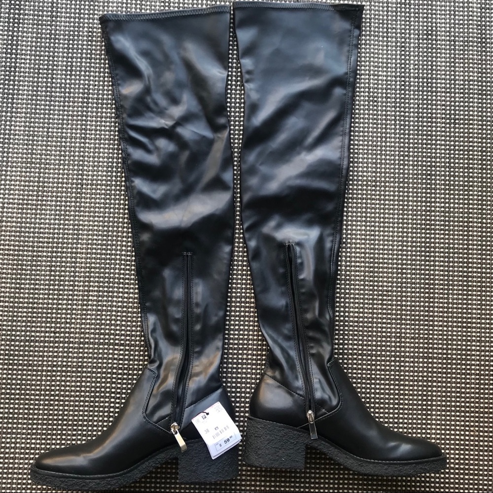 ZARA Over - the - knee boots black 7.5 / 38
